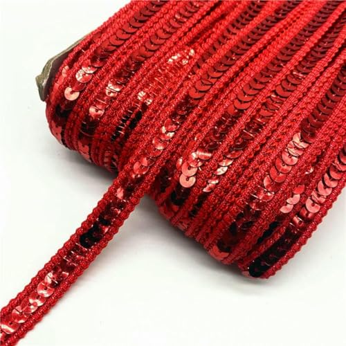 2 Yards/Lot 12 mm Paillettenband Spitzenbesatz Pailletten-Nähstoff für Kleider, Kleidung, Kopfschmuck, Brauthochzeit, Nähzubehör-07 von ZFISH