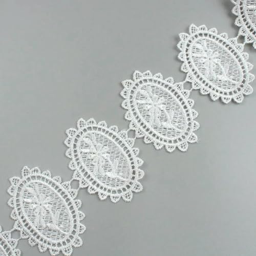2 Yards/Lot Lösliches weißes handgemachtes Spitzenband bestickt Schleife Quaste Spitzenbesatz für Kleidung Kleid Vorhang Sofa Tischdekoration-4 von ZFISH