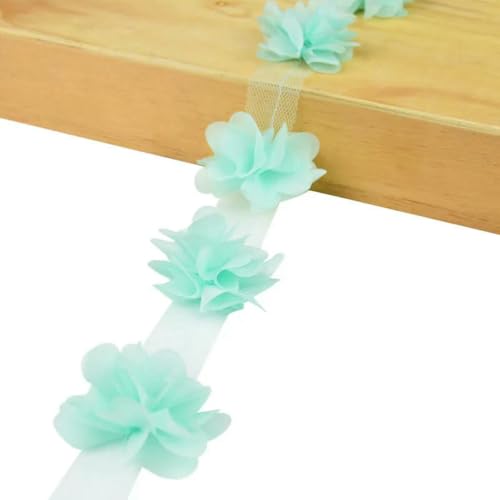 2 Yards 24 Stück Blumen 3D Chiffon Cluster Blumen Spitzenkleid Dekoration Spitzenstoff Applikation Besatz DIY Handwerk Nähzubehör-K 2 Yards 24 Stück Blumen 3D Chiffon Cluster Blumen Spitzenkleid Dekoration Spitzenstoff Applikation Besatz DIY Handwerk Nähzubehör-K von ZFISH