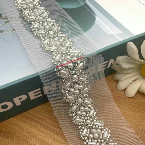 2 Yards Perlenbesatz, weiße Netzstickerei, Perlenbesatz, Band, Streifen, Spitze, Kleidungsstück, Nähzubehör, Stil 8, 2 Yards Preis 2 Yards Perlenbesatz, weiße Netzstickerei, Perlenbesatz, Band, Streifen, Spitze, Kleidungsstück, Nähzubehör, Stil 8, 2 Yards Preis von ZFISH