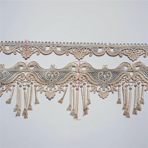 2 Yards Quaste Polyester Spitzenbesatz Band Streifen Band für Kostüm Sofabezug Vorhang Applikationen Besätze Nähen 12 CM 3-5 von ZFISH