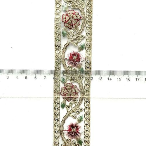 2 m/6,56 Fuß pro Packung, große, breite Organza-Spitzenbesätze, Blumenstickerei, Stoff mit Pailletten, Nähvorhang, Zubehör, DIY-Basteldekorationen, Kaffeegold, 2 Meter 2 m/6,56 Fuß pro Packung, große, breite Organza-Spitzenbesätze, Blumenstickerei, Stoff mit Pailletten, Nähvorhang, Zubehör, DIY-Basteldekorationen, Kaffeegold, 2 Meter von ZFISH