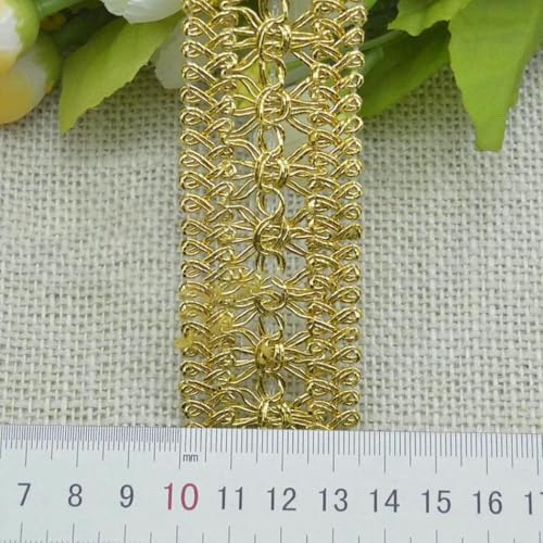 2 m/6,56 Fuß pro Packung, große, breite Organza-Stickerei-Borte, Spitzen-Blumen-Vorhang-Accessoire, handgefertigt, DIY-Bastel-Kurven-Kleid-Dekorationen, Stil 9–2 Meter von ZFISH