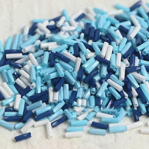 2 x 6 mm einfarbige Spiralröhrenperlen, handgefertigte DIY-Perlen, lose Glasreisperlen, Armband-Halskettenmaterial, TW Blau, 2 x 6 mm, 100 g, 2600 Stück 2 x 6 mm einfarbige Spiralröhrenperlen, handgefertigte DIY-Perlen, lose Glasreisperlen, Armband-Halskettenmaterial, TW Blau, 2 x 6 mm, 100 g, 2600 Stück von ZFISH