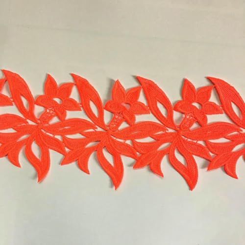 20 Yards, 12 cm, Farben Weiß, bestickter wasserlöslicher Spitzenstoff, DIY-Kleidungszubehör, Spitzenbesatz, Nähhandwerk, 1 Yard, Fluo Orange, 20 Yards 20 Yards, 12 cm, Farben Weiß, bestickter wasserlöslicher Spitzenstoff, DIY-Kleidungszubehör, Spitzenbesatz, Nähhandwerk, 1 Yard, Fluo Orange, 20 Yards von ZFISH
