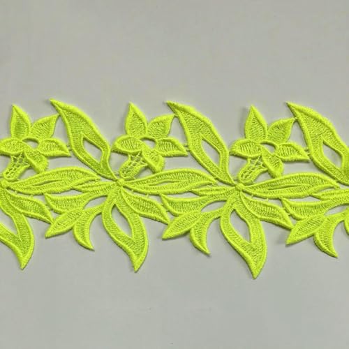 20 Yards, 12 cm, Farben Weiß, bestickter wasserlöslicher Spitzenstoff, DIY-Kleidungszubehör, Spitzenbesatz, Nähhandwerk, 1 Yard, Fluogelb, 20 Yards 20 Yards, 12 cm, Farben Weiß, bestickter wasserlöslicher Spitzenstoff, DIY-Kleidungszubehör, Spitzenbesatz, Nähhandwerk, 1 Yard, Fluogelb, 20 Yards von ZFISH