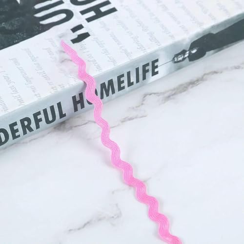 20 Yards 5 mm breites, mehrfarbiges Zickzack-Spitzenband aus Terylen für Hochzeiten, DIY, handgefertigte Patchwork-Basteldekoration, Pink, 5 mm, 5 Stück von ZFISH