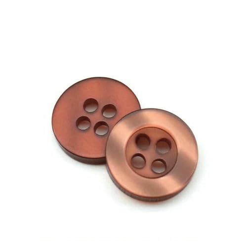 20 bis 150 Stück, 2,6 mm, Perlglanz-Harz, echter Wellknopf, vier Augen, breitkrempiger Perlglanzknopf, farbiges Hemdfutter, Kaffeefarbe, 20 Stück von ZFISH