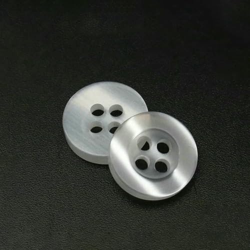 20 bis 150 Stück, 2,6 mm, perlmuttfarbener Knopf aus Kunstharz, echte Wellpappe, vier Ösen, breitkrempiger Perlmuttknopf, farbiges Hemdfutter, Weiß, 100 Stück von ZFISH
