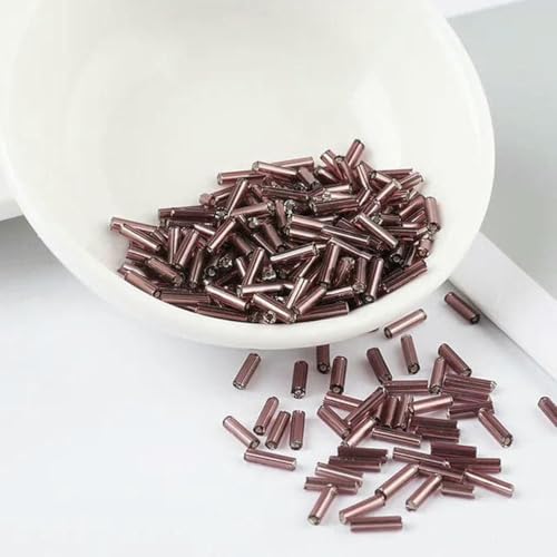 200 Stück/Beutel Rocailles-Perlen, 2 x 6 mm, Silberkern, tschechische Glas-Rocailles-Stiftperlen – Stickstickerei, Schmuck, DIY-Kleidungszubehör – Bohnenviolett – 2 x 6 mm 200 Stück/Beutel Rocailles-Perlen, 2 x 6 mm, Silberkern, tschechische Glas-Rocailles-Stiftperlen – Stickstickerei, Schmuck, DIY-Kleidungszubehör – Bohnenviolett – 2 x 6 mm von ZFISH