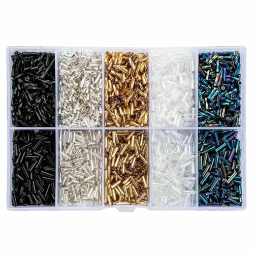 2400 Stück/Box Röhrenperlen 2x6mm Twist Trompeten Glasperlen Spiralförmige Rocailles Für DIY Armband Schmuck Kleiderherstellung Kleidungsstücke Zubehör-B von ZFISH