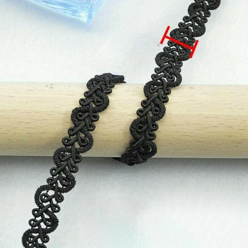 3,0 m/118 Zoll, jede Packung, weiß-schwarze Spitzenborte, gebogenes Nähzubehör, Hochzeit, handgefertigt, DIY, Bastelstoff, Bänder, Dekorationen, schwarz, 3 Meter von ZFISH
