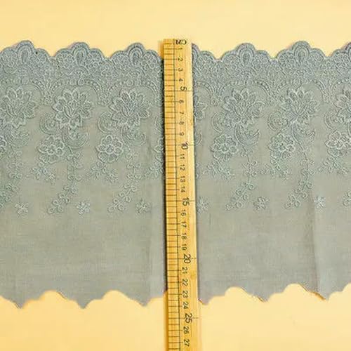 3 Jahre – 20 Yards/Los, Weiß, Marineblau, Schwarz, 100% Baumwollstoff, bestickter Spitzenbesatz, Kleidung, Kleid, DIY-Stoff, 22 cm breit, Zubehör, Grau, 19–20 Yards von ZFISH