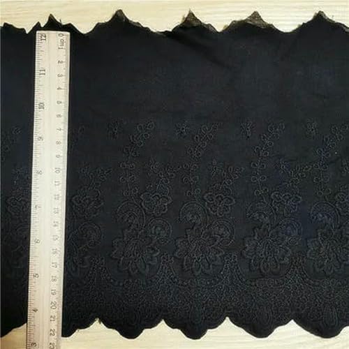 3 Jahre - 20 Yards/Los, Weiß, Marineblau, Schwarz, 100% Baumwollstoff, bestickter Spitzenbesatz, Kleidung, Kleid, DIY-Stoff, 22 cm breit, Zubehör, Schwarz, 5 Yard Preis von ZFISH