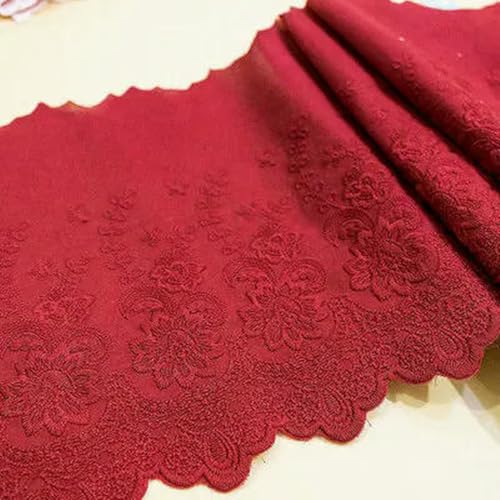 3 Jahre – 20 Yards/Los, Weiß, Marineblau, Schwarz, 100% Baumwollstoff, bestickter Spitzenbesatz, Kleidung, Kleid, DIY-Stoff, 22 cm breit, Zubehör, Weinrot, 19–20 Yards 3 Jahre – 20 Yards/Los, Weiß, Marineblau, Schwarz, 100% Baumwollstoff, bestickter Spitzenbesatz, Kleidung, Kleid, DIY-Stoff, 22 cm breit, Zubehör, Weinrot, 19–20 Yards von ZFISH