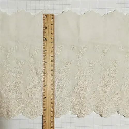 3 Jahre – 20 Yards/Los, Weiß, Marineblau, Schwarz, 100% Baumwollstoff, bestickter Spitzenbesatz, Kleidung, Kleid, DIY-Stoff, 22 cm breit, Zubehör – Beige Aprikose – 19–20 Yards 3 Jahre – 20 Yards/Los, Weiß, Marineblau, Schwarz, 100% Baumwollstoff, bestickter Spitzenbesatz, Kleidung, Kleid, DIY-Stoff, 22 cm breit, Zubehör – Beige Aprikose – 19–20 Yards von ZFISH