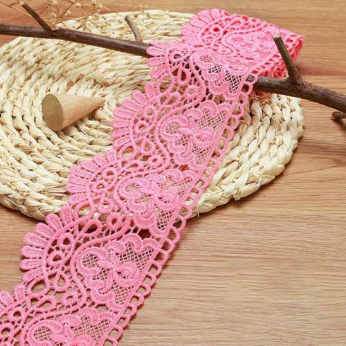 3 Meter Spitzenband mit Blumenstickerei, DIY-Bekleidung, Nähstoff, 10 cm, handgefertigtes Bastelmaterial, ausgehöhltes, wasserlösliches Klebeband, Rosa, 3 Meter Länge 3 Meter Spitzenband mit Blumenstickerei, DIY-Bekleidung, Nähstoff, 10 cm, handgefertigtes Bastelmaterial, ausgehöhltes, wasserlösliches Klebeband, Rosa, 3 Meter Länge von ZFISH