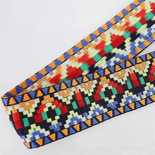 3 cm Senior Ethnischer Stil Rand Dekoration Band Stoff Stickerei Aufkleber Heimtextilien DIY Kleidung Nähbedarf Handwerk Accessor-F 5 cm-10 Yard von ZFISH