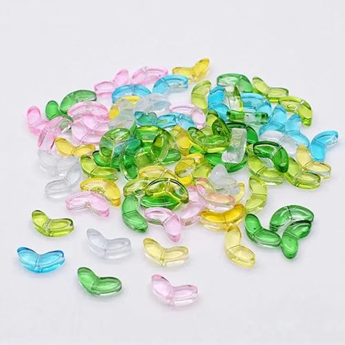 30 Stück/Los 9 mm Tulpenblumen Lampwork-Perlen Schmuckherstellung Mehrfarbige Glasblatt-Flora Lose Perlen für DIY-Ohrring-Bastelarbeiten-Blatt5-60 Stück von ZFISH