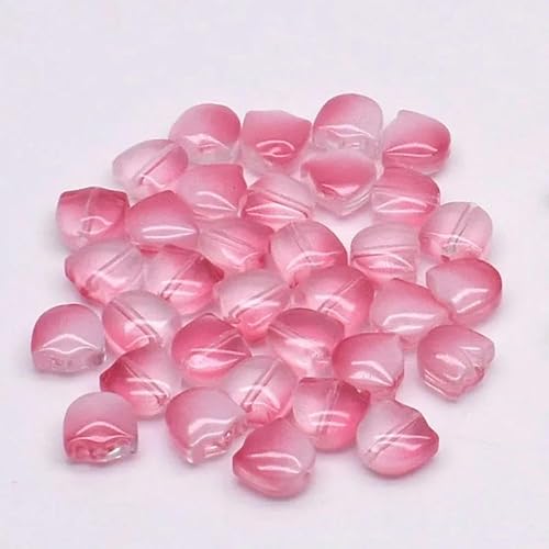 30 Stück/Los 9 mm Tulpenblumen Lampwork-Perlen Schmuckherstellung Mehrfarbige Glasblatt-Flora Lose Perlen für DIY-Ohrring-Bastelarbeiten-Blatt7-30 Stück von ZFISH
