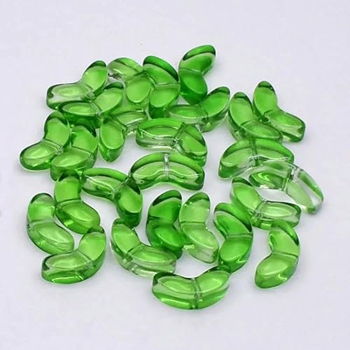 30 Stück/Los 9 mm Tulpenblumen Lampwork-Perlen Schmuckherstellung Mehrfarbige Glasblatt-Flora Lose Perlen für DIY-Ohrring-Bastelarbeiten-Blatt8-60 Stück von ZFISH