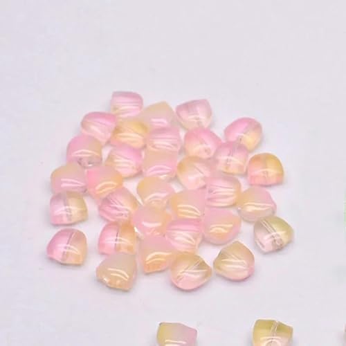 30 Stück/Los 9 mm Tulpenblumen Lampwork-Perlen Schmuckherstellung Mehrfarbige Glasblatt-Flora Lose Perlen für DIY-Ohrring-Bastelarbeiten-Blumen1-30 STÜCK von ZFISH