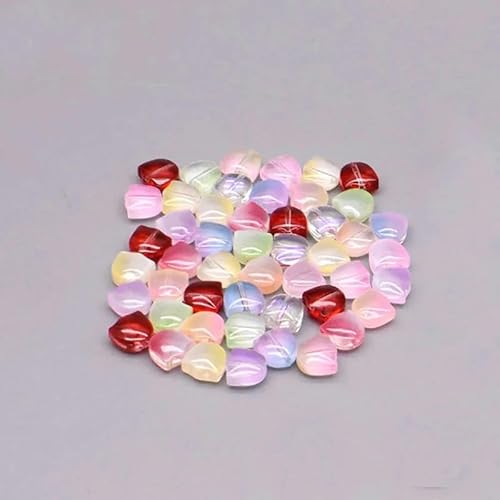 30 Stück/Los 9 mm Tulpenblumen Lampwork-Perlen Schmuckherstellung Mehrfarbige Glasblatt-Flora Lose Perlen für DIY-Ohrring-Bastelarbeiten-Blumen10-30 STÜCK von ZFISH