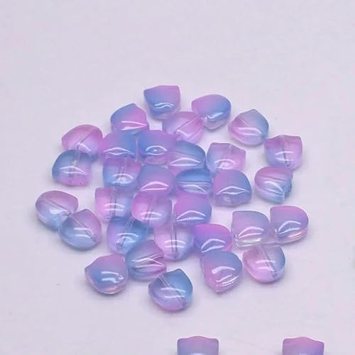 30 Stück/Los 9 mm Tulpenblumen Lampwork-Perlen Schmuckherstellung Mehrfarbige Glasblatt-Flora Lose Perlen für DIY-Ohrring-Bastelarbeiten-Blumen2-30 STÜCK von ZFISH