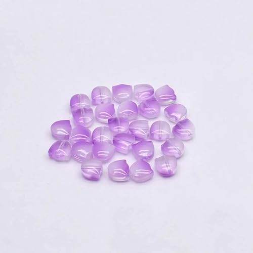 30 Stück/Los 9 mm Tulpenblumen Lampwork-Perlen Schmuckherstellung Mehrfarbige Glasblatt-Flora Lose Perlen für DIY-Ohrring-Bastelarbeiten-Blumen4-30 Stück von ZFISH