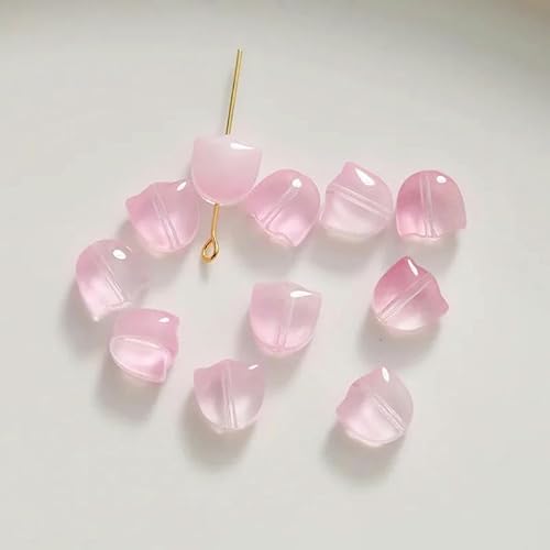 30 Stück/Los 9 mm Tulpenblumen Lampwork-Perlen Schmuckherstellung Mehrfarbige Glasblatt-Flora Lose Perlen für DIY-Ohrring-Bastelarbeiten-Blumen5-30 Stück von ZFISH