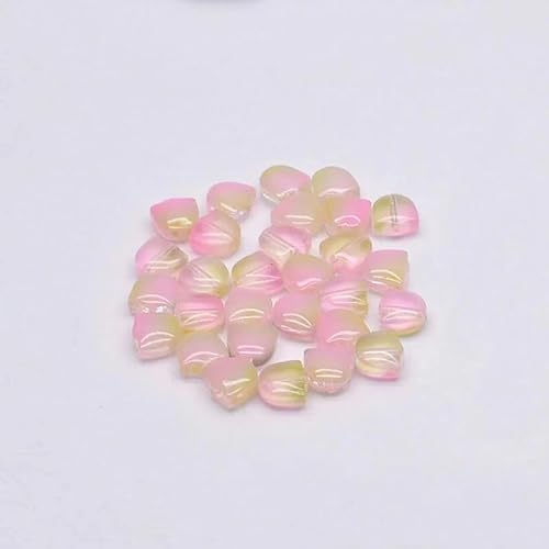 30 Stück/Los 9 mm Tulpenblumen Lampwork-Perlen Schmuckherstellung Mehrfarbige Glasblatt-Flora Lose Perlen für DIY-Ohrring-Bastelarbeiten-Blumen6-60 Stück von ZFISH