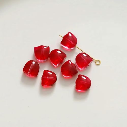 30 Stück/Los 9 mm Tulpenblumen Lampwork-Perlen Schmuckherstellung Mehrfarbige Glasblatt-Flora Lose Perlen für DIY-Ohrring-Bastelarbeiten-Blumen9-30 STÜCK von ZFISH