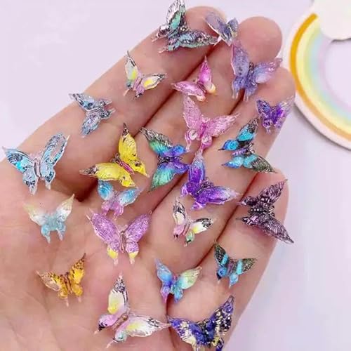 30 Stück Harz, bunt, Kristallgröße, Schmetterling, Nagelkunst, flache Rückseite, Strass-Knopf-Applikation, DIY, Scrapbook, Ohrring-Zubehör, Basteln, gemischt, 9 x 11 mm 30 Stück Harz, bunt, Kristallgröße, Schmetterling, Nagelkunst, flache Rückseite, Strass-Knopf-Applikation, DIY, Scrapbook, Ohrring-Zubehör, Basteln, gemischt, 9 x 11 mm von ZFISH