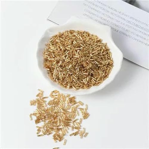 300/1500 Stück, Größe 2 x 6 mm, gedrehte Trompeten, lose Glasperlen, Abstandshalter, Leptospira-Perlen zur Schmuckherstellung, DIY-Kleidungsstück, Nähzubehör, Gold, 2 x 6 mm, 50 g, 15 300/1500 Stück, Größe 2 x 6 mm, gedrehte Trompeten, lose Glasperlen, Abstandshalter, Leptospira-Perlen zur Schmuckherstellung, DIY-Kleidungsstück, Nähzubehör, Gold, 2 x 6 mm, 50 g, 15 von ZFISH