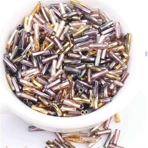 300 Stück 11/0 Röhrenperlen 2 x 6 mm, gedrehte Glasperlen, spiralförmige Rocailles-Perlen für DIY-Armbänder, Schmuck, Kleiderherstellung, Kleidungsstücke, Zubehör, gemischte koreanische Farben, 4 – von ZFISH
