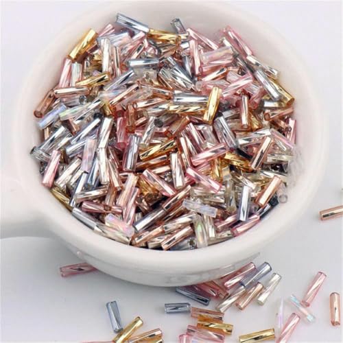 300 Stück 11/0 Röhrenperlen 2 x 6 mm, gedrehte Glasperlen, spiralförmige Rocailles-Perlen für DIY-Armbänder, Schmuck, Kleiderherstellung, Kleidungsstücke, Zubehör – Mix Candy2 – 450 g Twist, 13.50 von ZFISH