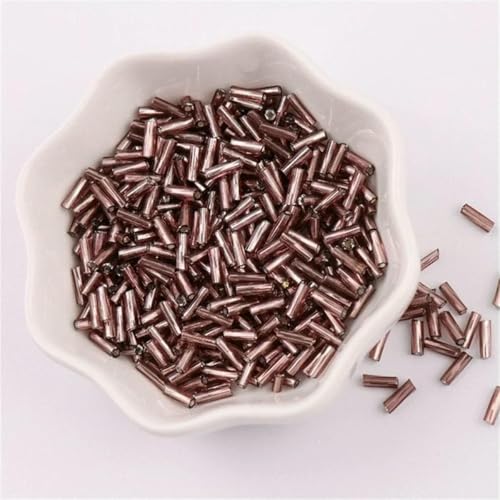 300 Stück 11/0 Röhrenperlen 2 x 6 mm Twist-Glasperlen, spiralförmige Rocailles-Perlen für DIY-Armbänder, Schmuck, Kleiderherstellung, Kleidungsstücke, Zubehör – Korea Lila 22 – 2 x 6 mm Twist, 300 von ZFISH