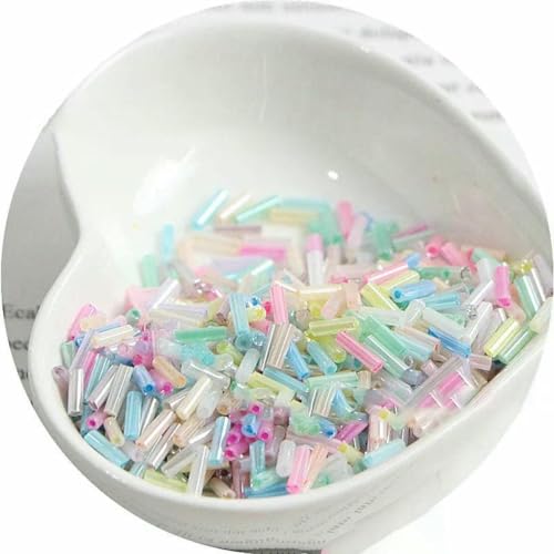300 cremefarbene Rocailles-Perlen 11/0, Röhrenform, 2 x 6 mm, Glasperlen, DIY-Schmuckherstellung, Damen-Accessoires-NYG1-2 x 6 mm, 300 Stück 300 cremefarbene Rocailles-Perlen 11/0, Röhrenform, 2 x 6 mm, Glasperlen, DIY-Schmuckherstellung, Damen-Accessoires-NYG1-2 x 6 mm, 300 Stück von ZFISH