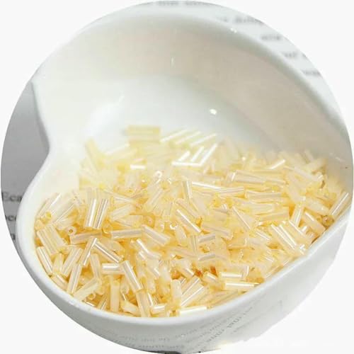 300 cremefarbene Rocailles-Perlen 11/0, Röhrenform, 2 x 6 mm, Glasperlen, DIY-Schmuckherstellung, Damen-Accessoires – NYG11 – 2 x 6 mm, 300 Stück 300 cremefarbene Rocailles-Perlen 11/0, Röhrenform, 2 x 6 mm, Glasperlen, DIY-Schmuckherstellung, Damen-Accessoires – NYG11 – 2 x 6 mm, 300 Stück von ZFISH