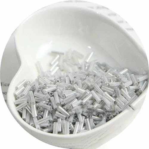 300 cremefarbene Rocailles-Perlen 11/0, Röhrenform, 2 x 6 mm, Glasperlen, DIY-Schmuckherstellung, Damen-Accessoires – NYG23 – 2 x 6 mm, 300 Stück 300 cremefarbene Rocailles-Perlen 11/0, Röhrenform, 2 x 6 mm, Glasperlen, DIY-Schmuckherstellung, Damen-Accessoires – NYG23 – 2 x 6 mm, 300 Stück von ZFISH