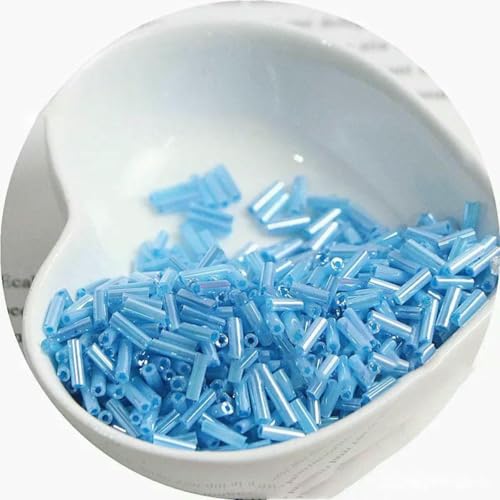 300 cremefarbene Rocailles-Perlen 11/0 Röhrenperlen 2x6mm Glasperlen zum Selbermachen, Schmuckherstellung, Damenaccessoires-NYG22-2x6mm 300Stk von ZFISH