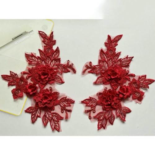 3D-Blumen-Spitzenstickerei, Vintage, hohle Blumen, Spitze, handgefertigt, Hochzeitskleid-Dekor, DIY, Tanzaufführung, Kostümzubehör, Stil 15–19 x 15 cm 3D-Blumen-Spitzenstickerei, Vintage, hohle Blumen, Spitze, handgefertigt, Hochzeitskleid-Dekor, DIY, Tanzaufführung, Kostümzubehör, Stil 15–19 x 15 cm von ZFISH