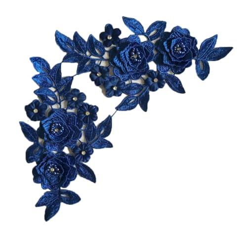 3D-Blumenstickerei-Applikation, Spitzenkragen, Ausschnitt, ABS-Perle, DIY-Strass-Spitzenstoff, Nähkleiderzubehör, 1 Paar, d, wie in der Abbildung gezeigt von ZFISH