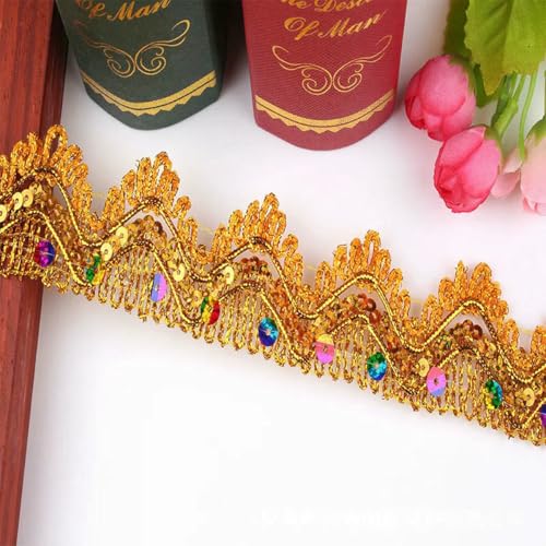 4,0 m/13,12 Fuß pro Beutel, goldene silberne Spitzenbesätze, große, breite Satinbänder, Kleidung, Vorhangzubehör, handgefertigt, DIY, Nähen, Blumenbesatz, Gold K-4,0 m 4,0 m/13,12 Fuß pro Beutel, goldene silberne Spitzenbesätze, große, breite Satinbänder, Kleidung, Vorhangzubehör, handgefertigt, DIY, Nähen, Blumenbesatz, Gold K-4,0 m von ZFISH