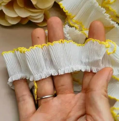 4,0 m/Los, 3 cm, weinrot/rosa/beige, Chiffon-Plissee-Spitze, Rüschen-Spitzenbesatz für Hunde, für Kleider, Haustiertücher, Heimdekoration, X1496, Weiß/Gelb, 10 Meter 4,0 m/Los, 3 cm, weinrot/rosa/beige, Chiffon-Plissee-Spitze, Rüschen-Spitzenbesatz für Hunde, für Kleider, Haustiertücher, Heimdekoration, X1496, Weiß/Gelb, 10 Meter von ZFISH