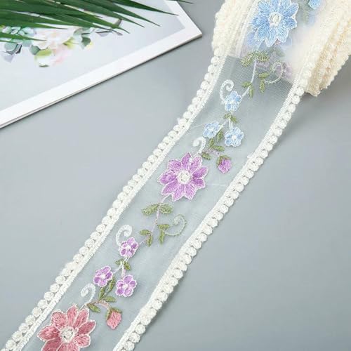 4,5 m Blumenstickerei-Spitzenband zur Herstellung von Schleifen, Kleidungsdekor, Nähstoff, Bastelbedarf, Handarbeitszubehör, 14–5 m 4,5 m Blumenstickerei-Spitzenband zur Herstellung von Schleifen, Kleidungsdekor, Nähstoff, Bastelbedarf, Handarbeitszubehör, 14–5 m von ZFISH
