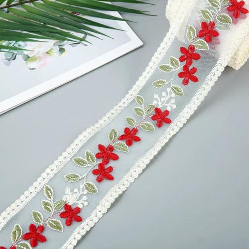 4,5 m Blumenstickerei-Spitzenband zur Herstellung von Schleifen, Kleidungsdekor, Nähstoff, Bastelbedarf, Handarbeitszubehör, 3–5 m 4,5 m Blumenstickerei-Spitzenband zur Herstellung von Schleifen, Kleidungsdekor, Nähstoff, Bastelbedarf, Handarbeitszubehör, 3–5 m von ZFISH