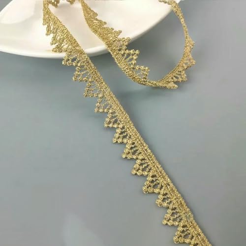 4,5 m goldene Stickerei, Blumen-Spitzenbesatz, Stricken, Hochzeit, DIY, handgefertigt, klassischer Stil, Patchwork-Band, Nähzubehör, Basteln, Antik-Zink, 4,5 m von ZFISH