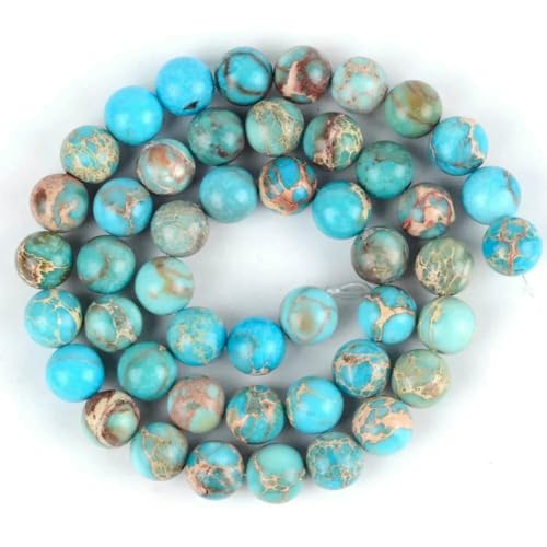 4 6 8 10 mm Natursteinperlen, bunte Meeressediment-Jaspis-Türkis-Perlen, runde Perlen zur Schmuckherstellung, DIY-Armbänder, Zubehör – Seeblau – 6 mm 4 6 8 10 mm Natursteinperlen, bunte Meeressediment-Jaspis-Türkis-Perlen, runde Perlen zur Schmuckherstellung, DIY-Armbänder, Zubehör – Seeblau – 6 mm von ZFISH