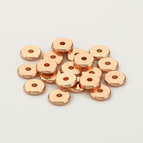 4 6 8 mm Edelstahl-Charm-Abstandshalterperlen, flache, runde, lose Perlen, DIY-Armband, Radperle zur Schmuckherstellung, Zubehör finden-Roségold-8 x 2 mm-10 Stück 4 6 8 mm Edelstahl-Charm-Abstandshalterperlen, flache, runde, lose Perlen, DIY-Armband, Radperle zur Schmuckherstellung, Zubehör finden-Roségold-8 x 2 mm-10 Stück von ZFISH